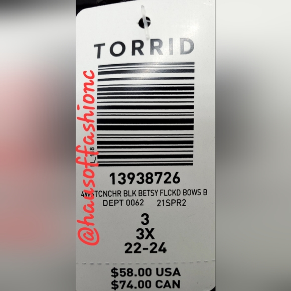 BETSEY JOHNSON Limited Edition TORRID Black Lace-Up Waist Cincher Corset! NWT! - Picture 8 of 8